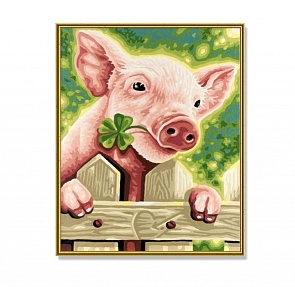 Набор для раскрашивания по номерам - Поросенок, 24 х 30 см. (Schipper, 9240418)